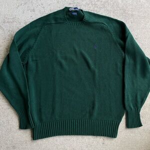 Polo by Ralph Lauren dark green chunky knit sweater